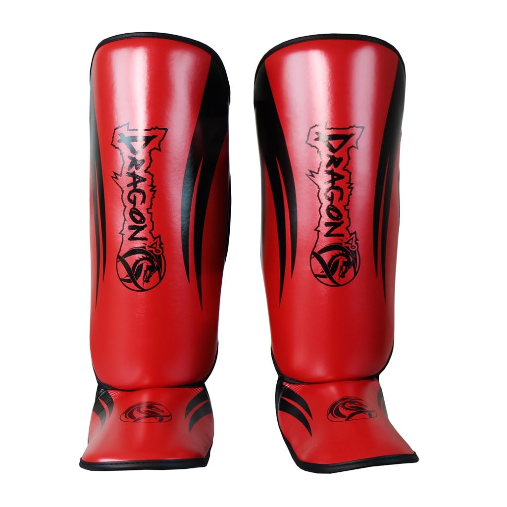 DragonDo 40716-P Schienbeinschoner Rot Kickbox-Schienbeinschoner