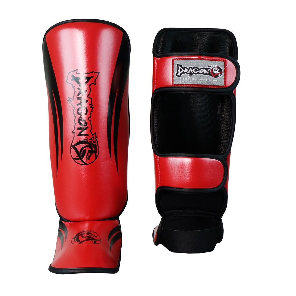 DragonDo 40716-P Schienbeinschoner Rot Kickbox-Schienbeinschoner
