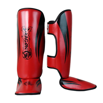 DragonDo 40716-P Schienbeinschoner Rot Kickbox-Schienbeinschoner