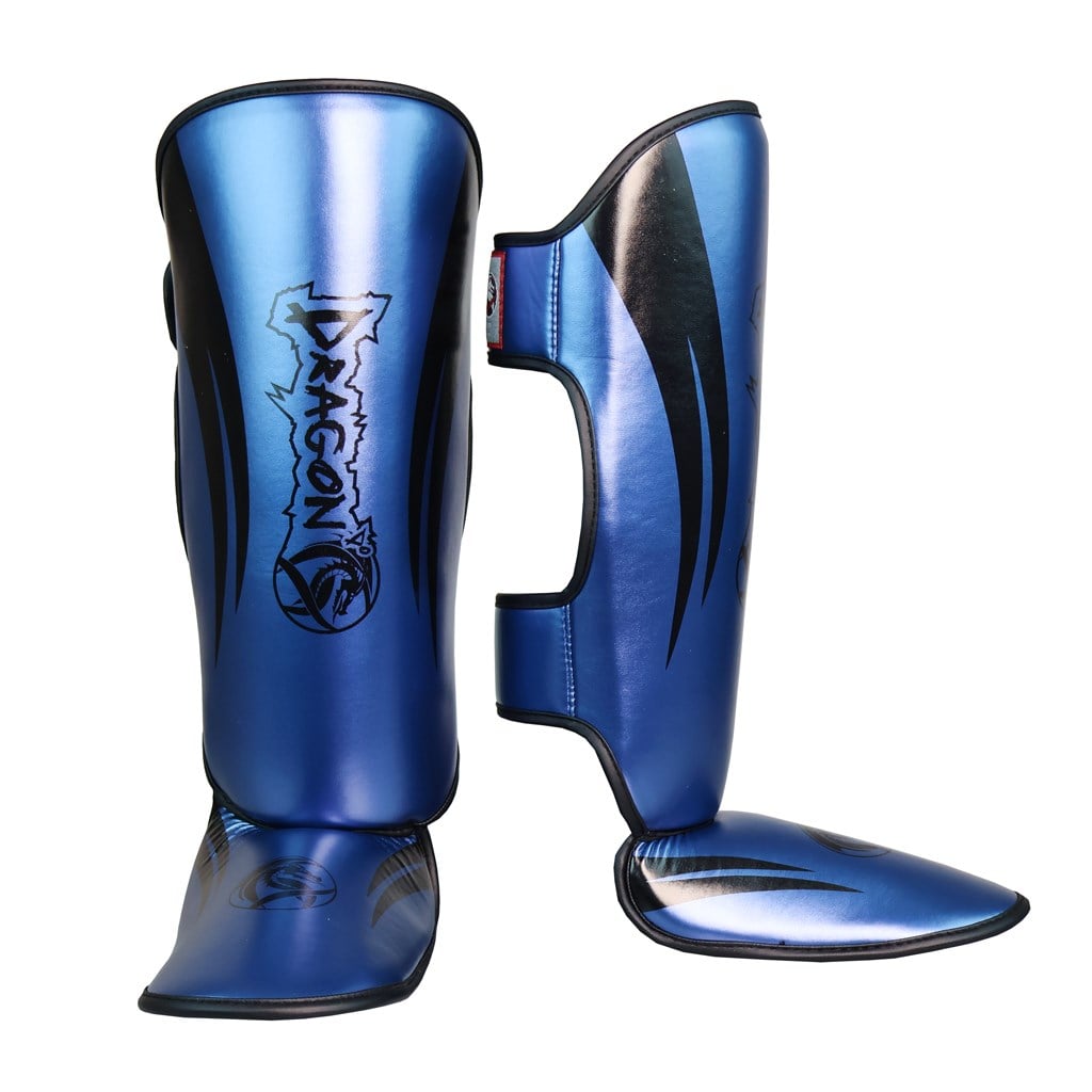 DragonDo 40716-P Schienbeinschoner Blau Kickbox-Schienbeinschoner