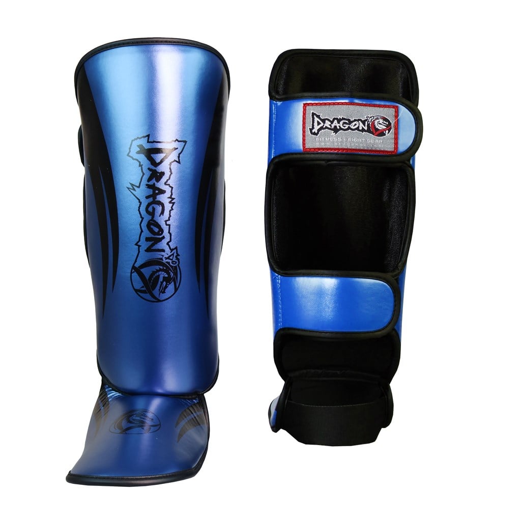 DragonDo 40716-P Schienbeinschoner Blau Kickbox-Schienbeinschoner