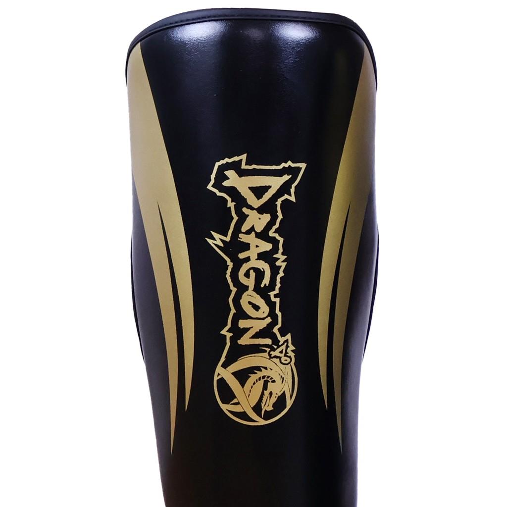 DragonDo 40716-P Schienbeinschoner Schwarz Gold Kickbox-Schienbeinschoner