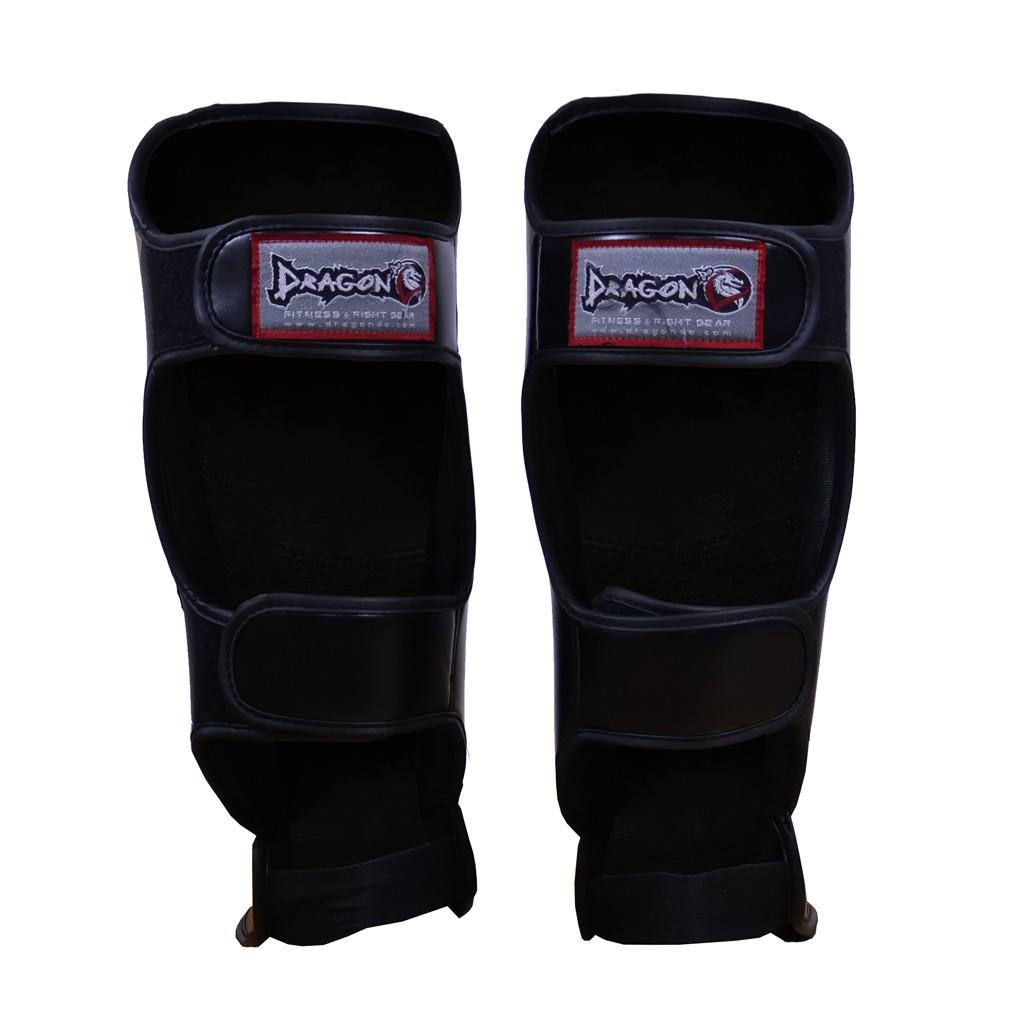 DragonDo 40716-P Schienbeinschoner Schwarz Gold Kickbox-Schienbeinschoner