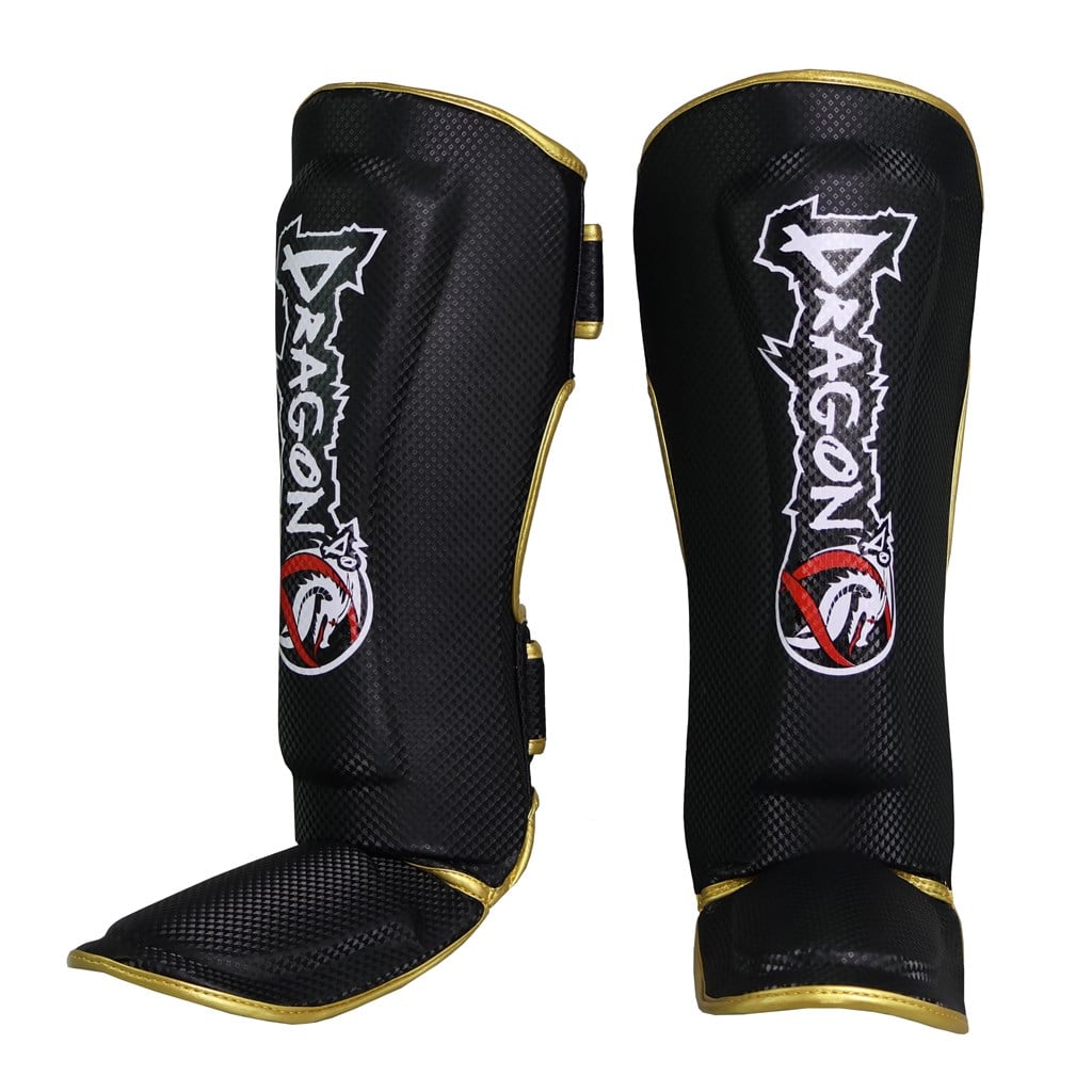 DragonDo 40719-P Muay Thai Schienbein- und Fußschutz 1125 Schwarz Schienbeinschutz – für Training und Wettkampf