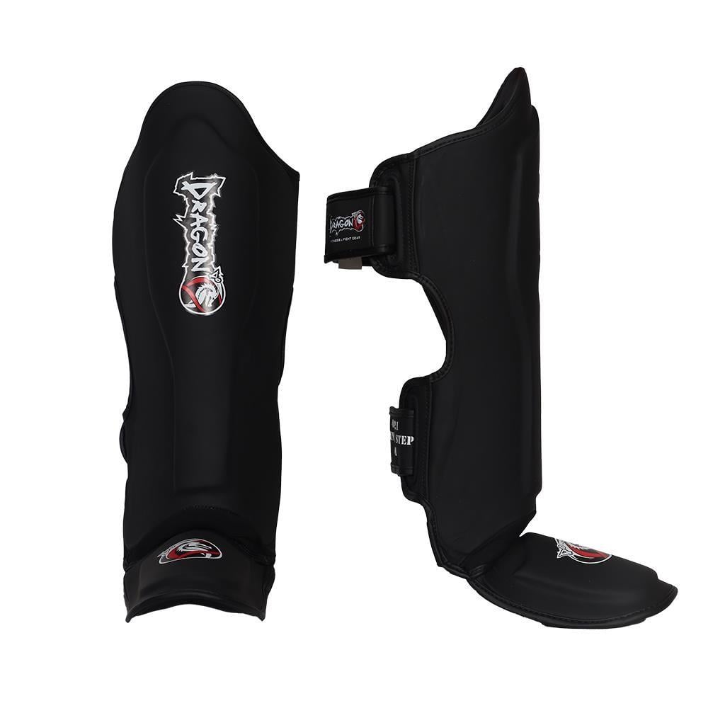 DragonDo 40721-P Muay Thai Schienbein- und Fußschutz 0825 Schwarz Kickbox Schienbeinschutz – für Training und Wettkampf