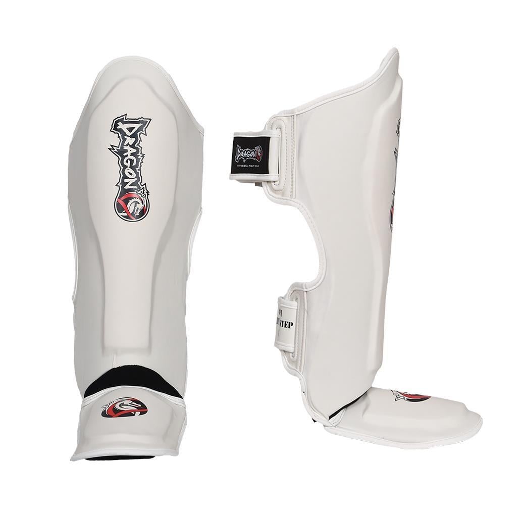 DragonDo 40721-P Muay Thai Kickbox Schienbein- und Fußschutz Weiß – für Training und Wettkampf