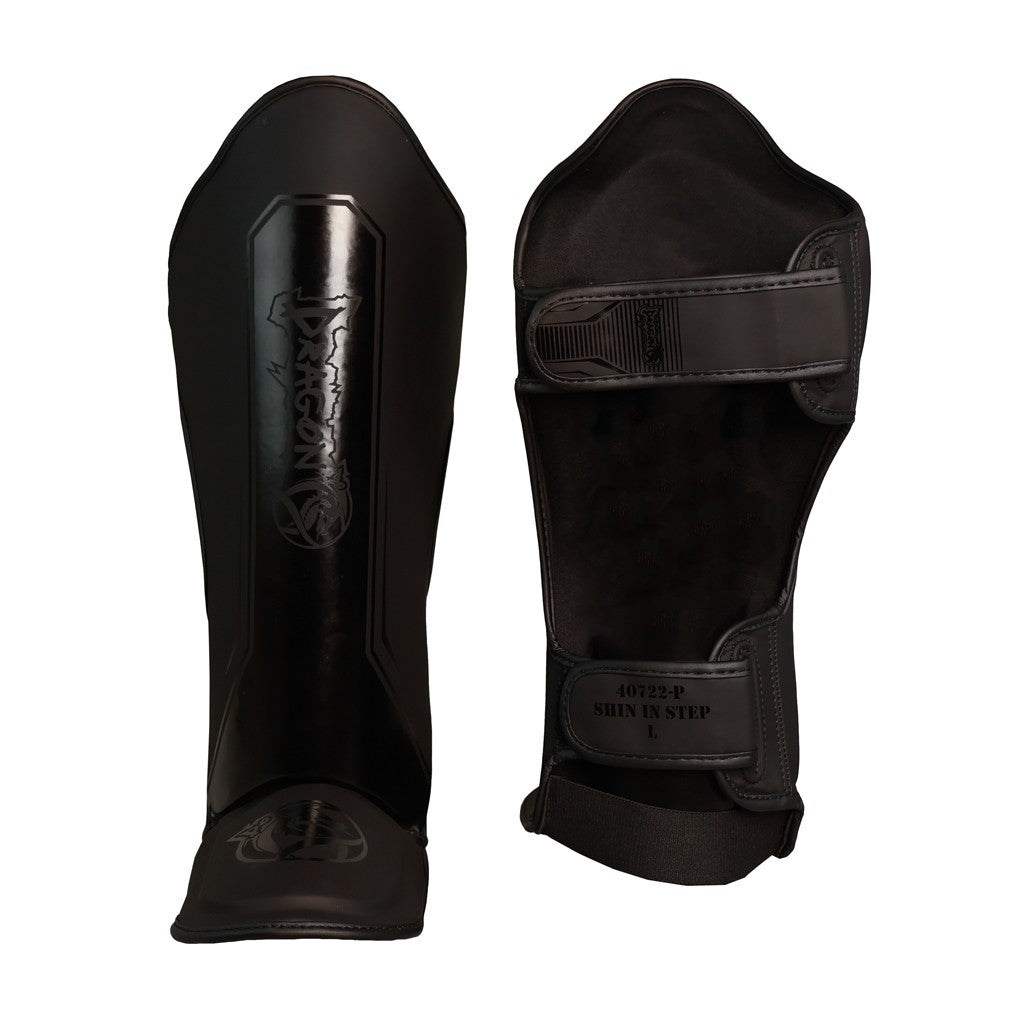 DragonDo 40722-P Legacy II Schienbein- und Fußschutz Schwarz Kickbox – Fußschutz für Training und Wettkampf