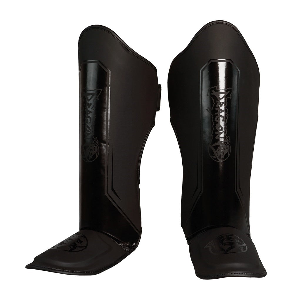 DragonDo 40722-P Legacy II Schienbeinschoner, schwarz, Kickbox-Schienbeinschoner