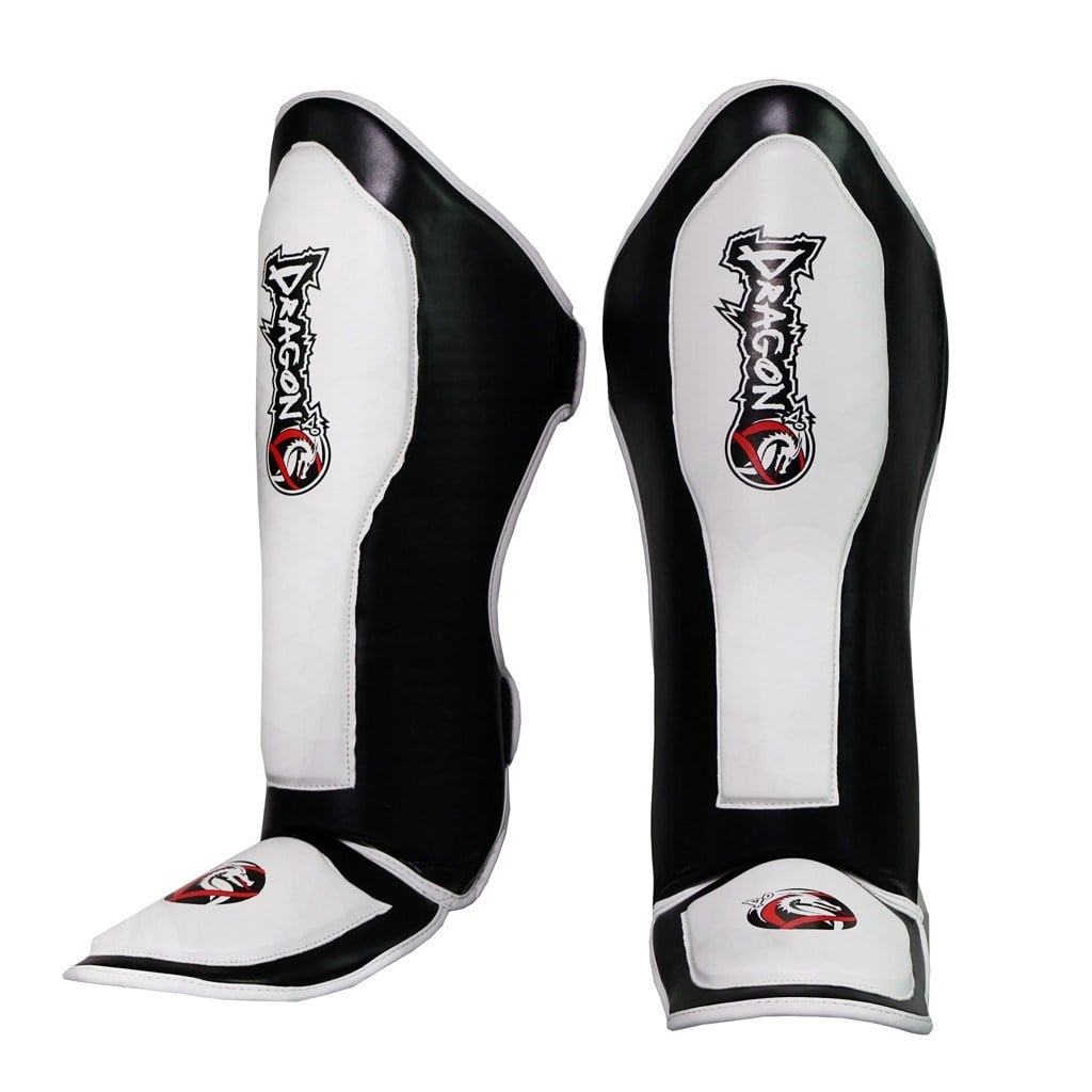 DragonDo 40725-P Schienbeinschoner NEO Schwarz Weiß Kickbox-Schienbeinschoner