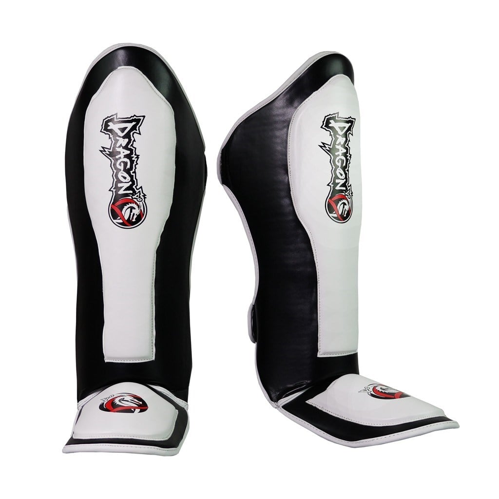 DragonDo 40725-P Schienbeinschoner NEO Schwarz Weiß Kickbox-Schienbeinschoner