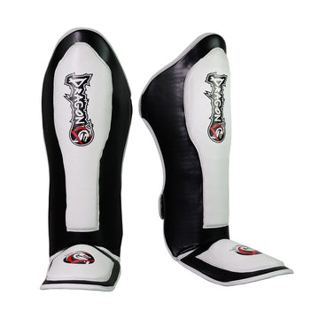 DragonDo 40725-P Schienbeinschoner NEO Schwarz Weiß Kickbox-Schienbeinschoner