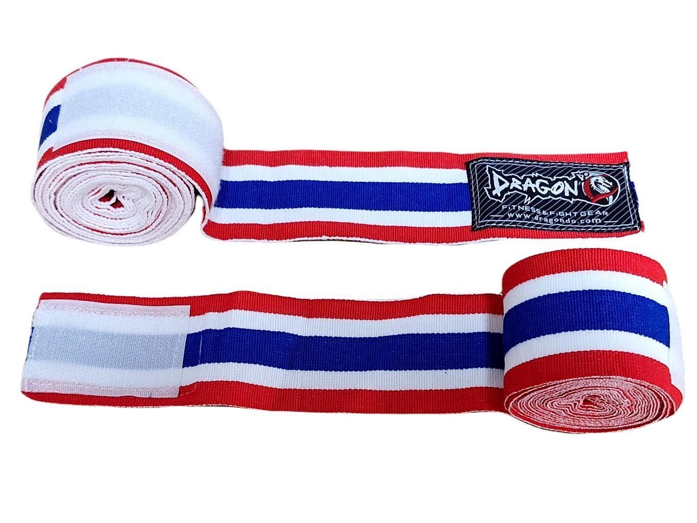 DragonDo 83818 Thailand Flagge 3,5 Meter Elastische Bandage Boxbandage Muay Thai Bandage Kickboxbandage