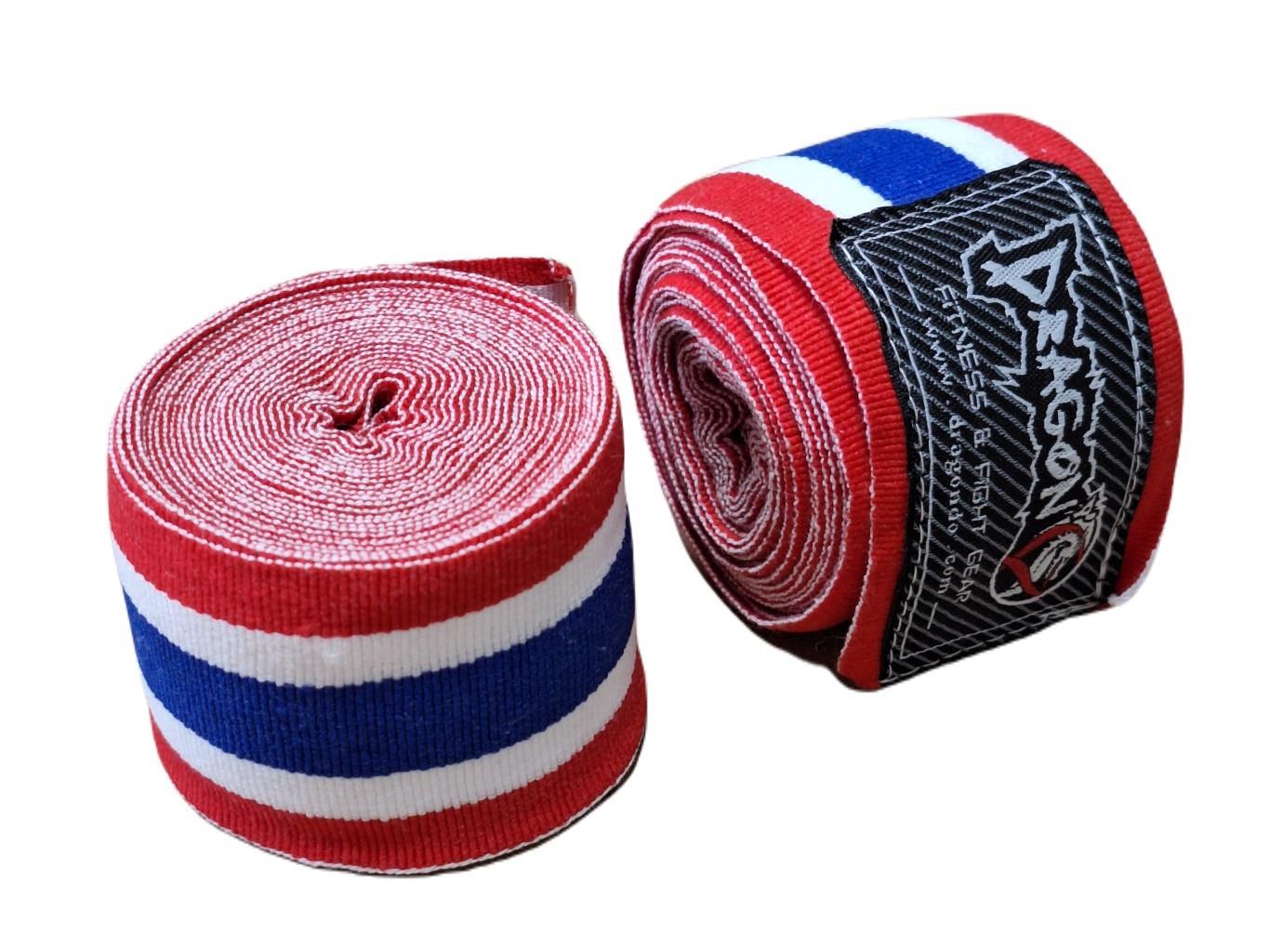 DragonDo 83818 Thailand Flagge 5 Meter Elastische Bandage Boxbandage Muay Thai Bandage Kickboxbandage