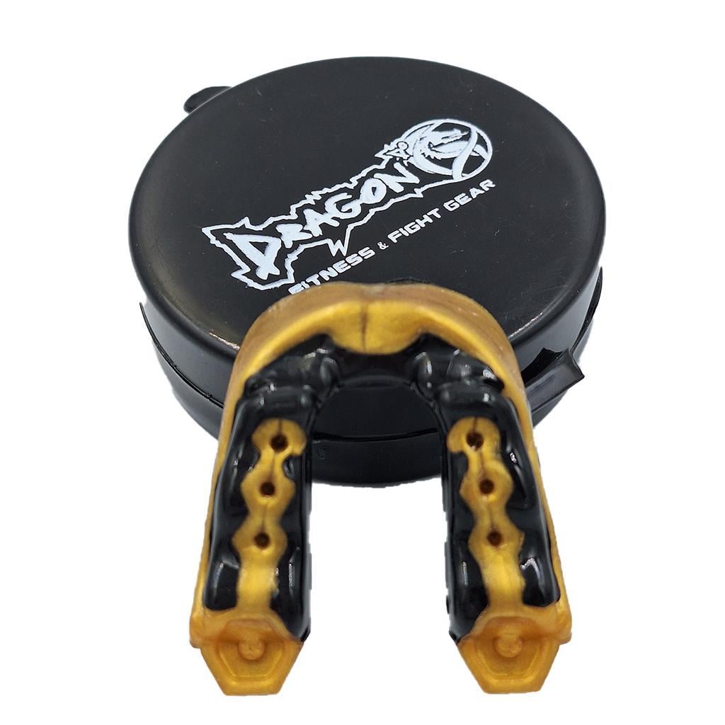 DragonDo 99124 Profesyonel Jel Zahnschutz ve Saklama Kutusu Muay Thai Zahnschutz Box Zahnschutz – für Training und Wettkampf