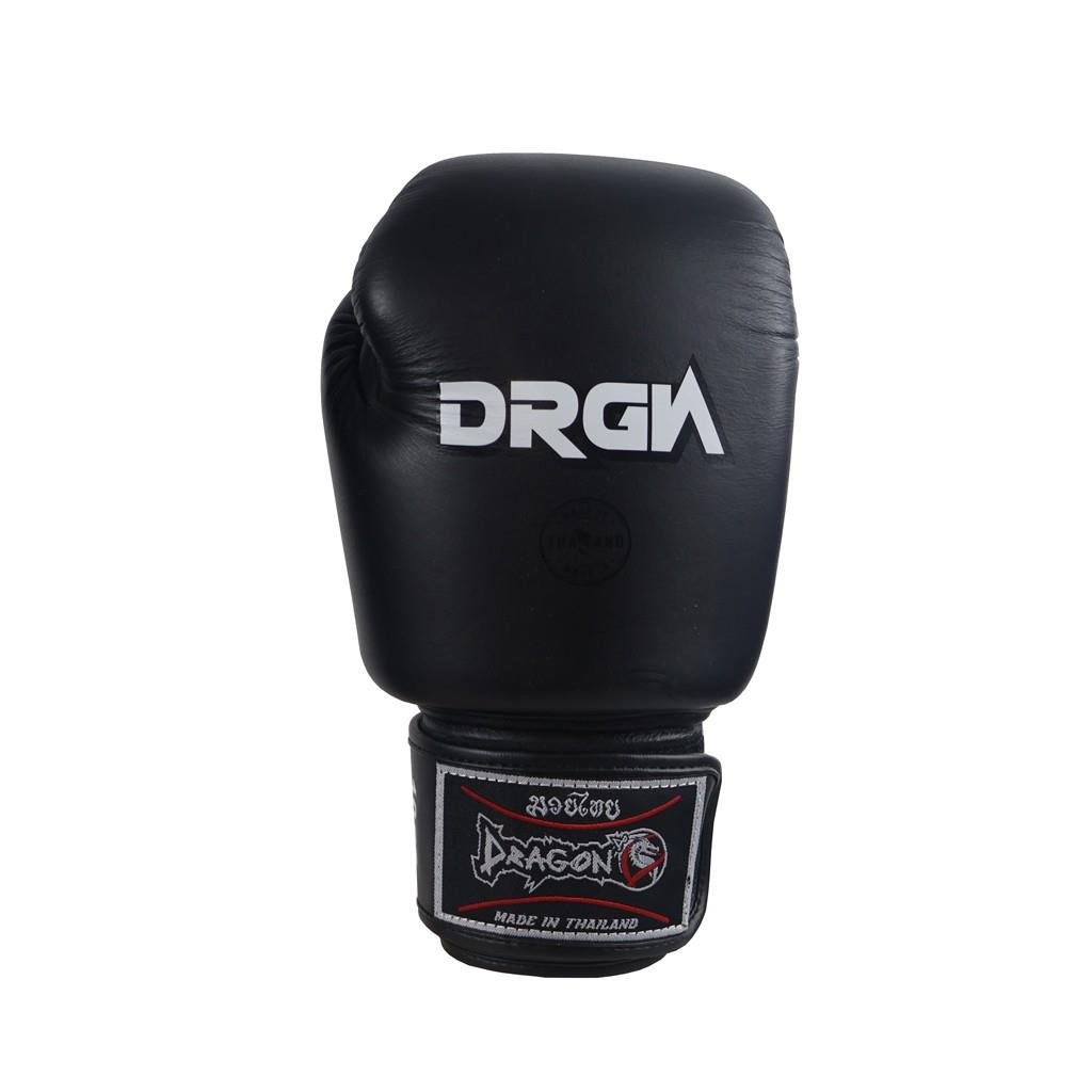 DragonDo DRGN-G3 Boxhandschuhe aus echtem Leder, schwarz, Muay-Thai-Handschuhe