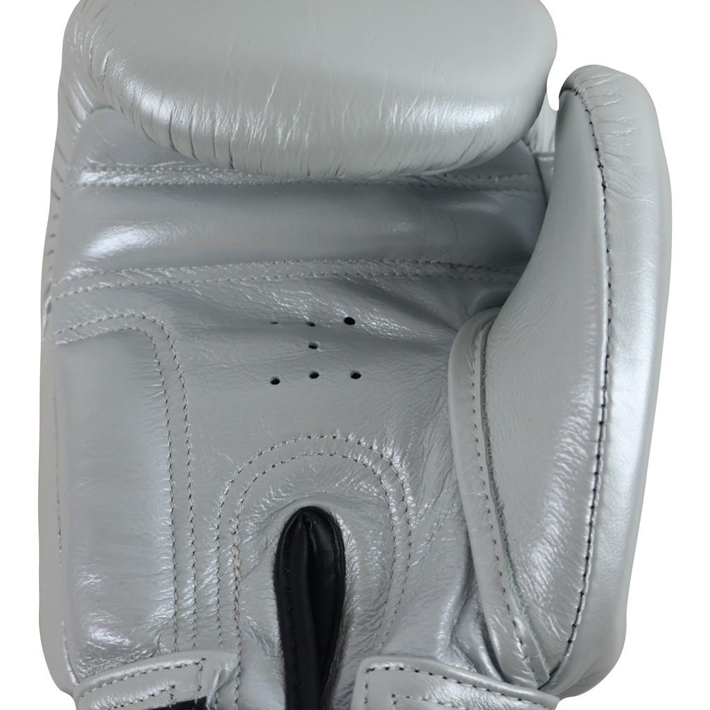 DragonDo DRGN-G3 Boxhandschuhe aus echtem Leder, silberfarben, Kickboxhandschuhe