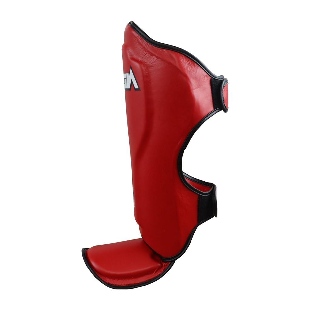 DragonDo DRGN-T51 Schienbeinschoner aus echtem Leder, rot, professionelle Kickbox-Schienbeinschoner