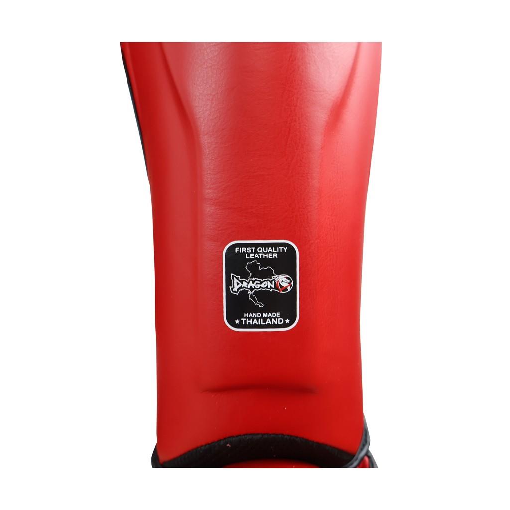 DragonDo DRGN-T51 Schienbeinschoner aus echtem Leder, rot, professionelle Kickbox-Schienbeinschoner