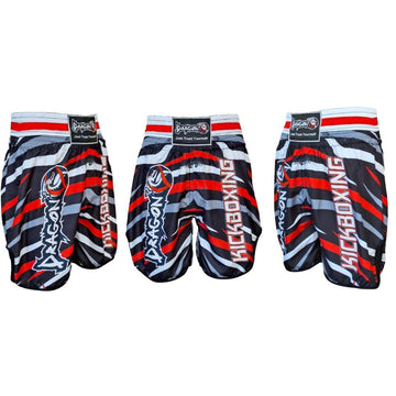 DragonDo KB242 Kickbox-Shorts, Kickbox-Trainingsshorts, digital bedruckte Shorts mit Muster