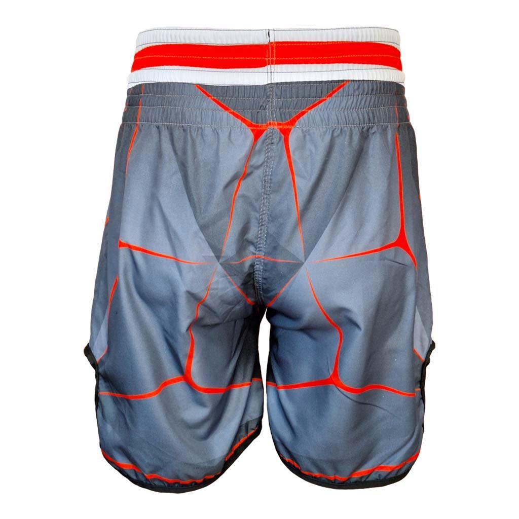 DragonDo KB243 Kickbox-Shorts, Kickbox-Trainingsshorts, graue gemusterte Shorts