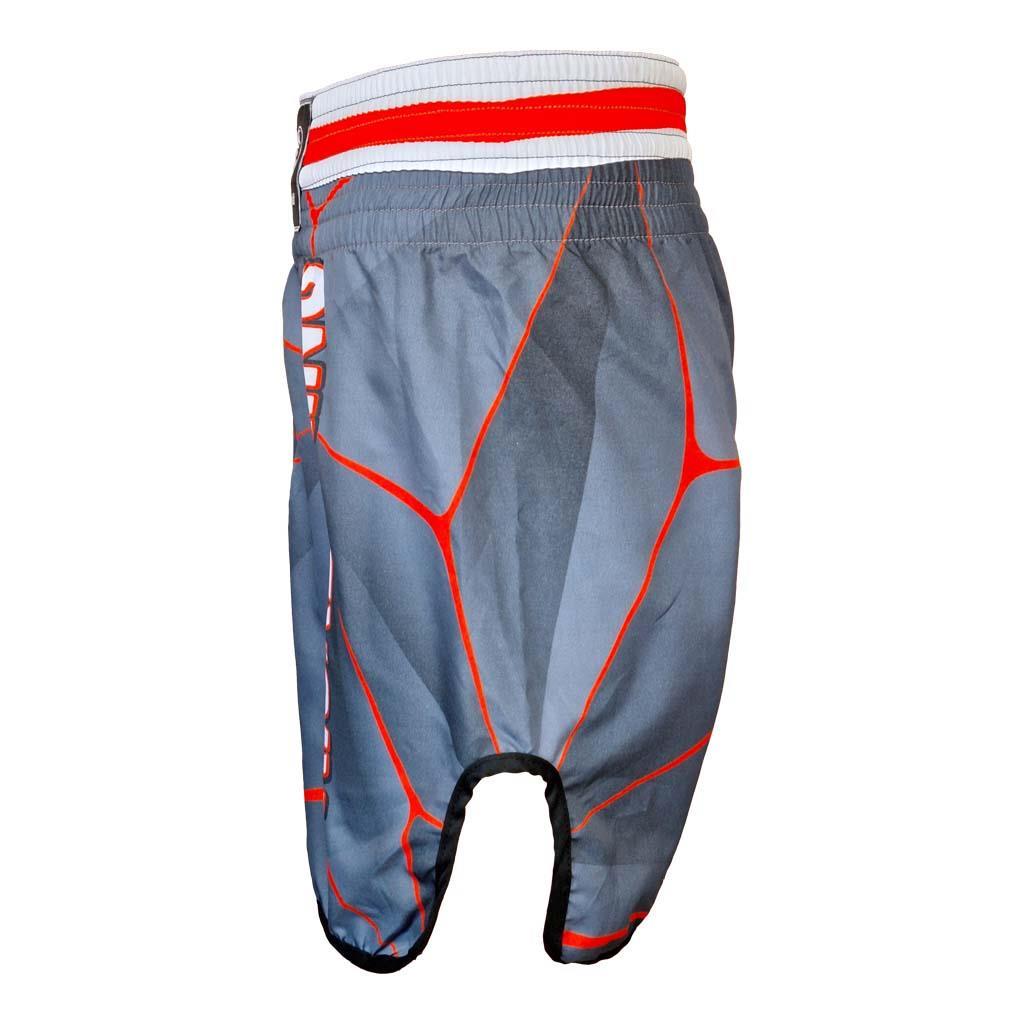 DragonDo KB243 Kickbox-Shorts, Kickbox-Trainingsshorts, graue gemusterte Shorts