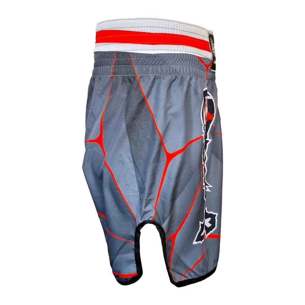 DragonDo KB243 Kickbox-Shorts, Kickbox-Trainingsshorts, graue gemusterte Shorts