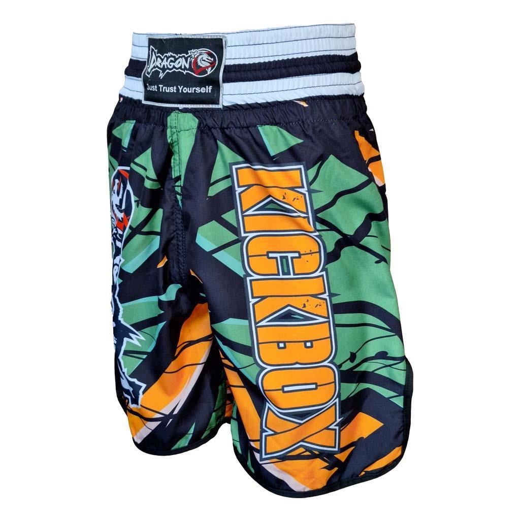 DragonDo KB245 Kickbox-Shorts, Kickbox-Trainingsshorts, digital bedruckte Shorts mit Muster