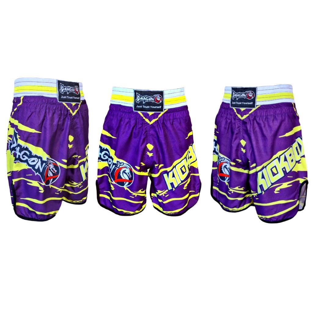 DragonDo KB246 Kickbox-Shorts, Kickbox-Trainingsshorts, digital bedruckte Neon-Shorts