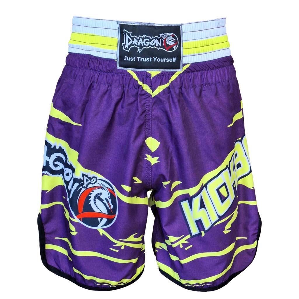 DragonDo KB246 Kickbox-Shorts, Kickbox-Trainingsshorts, digital bedruckte Neon-Shorts