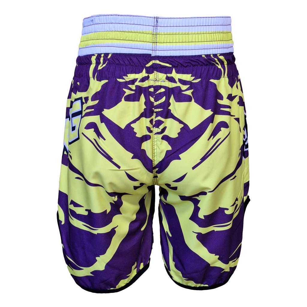DragonDo KB246 Kickbox-Shorts, Kickbox-Trainingsshorts, digital bedruckte Neon-Shorts