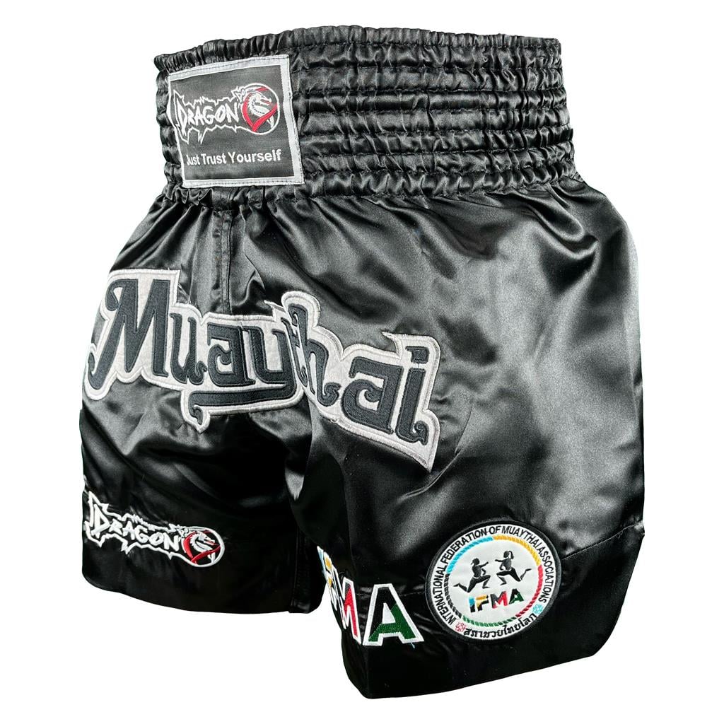 DragonDo MT2017 Muay Thai Federasyon zertifiziert mit Stickerei Mac Shorts – für Training und Wettkampf