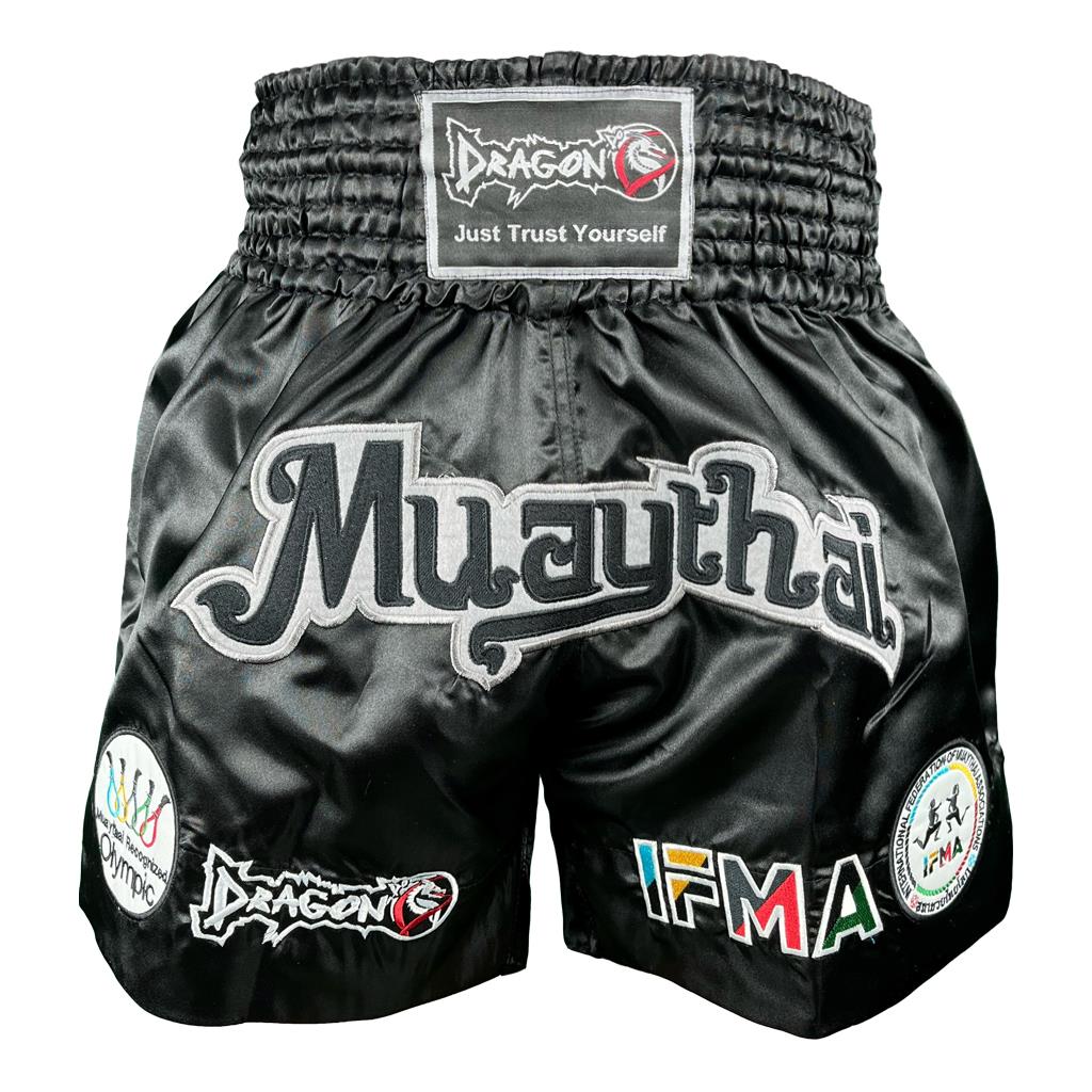 DragonDo MT2017 Muay Thai Federasyon zertifiziert mit Stickerei Mac Shorts – für Training und Wettkampf