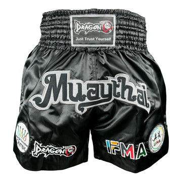 DragonDo MT2017 Muay Thai Federasyon zertifiziert mit Stickerei Mac Shorts – für Training und Wettkampf
