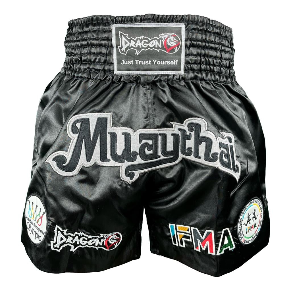 DragonDo MT2017 Muay Thai Federation zugelassene bestickte Wettkampfshorts