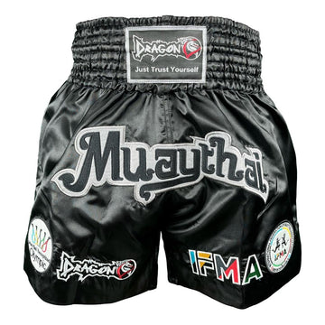 DragonDo MT2017 Muay Thai Federation zugelassene bestickte Wettkampfshorts