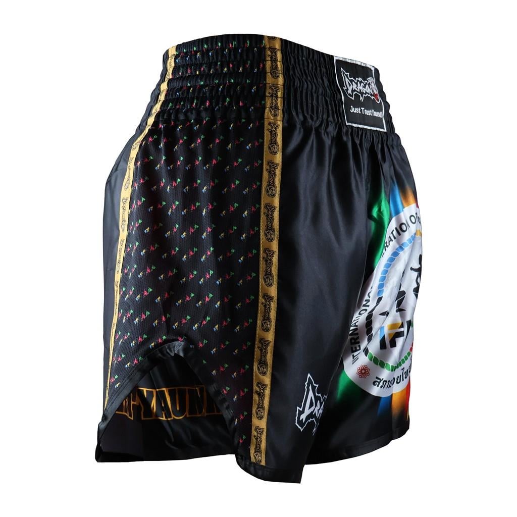 DragonDo MT2025 IFMA Logolu Muay Thai Shorts bedruckt Muay Thai – für Training und Wettkampf