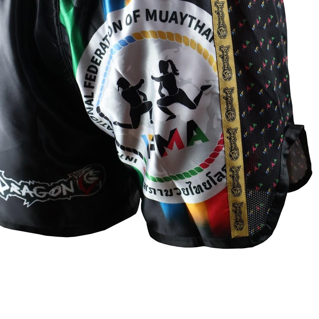 DragonDo MT2025 IFMA Logolu Muay Thai Shorts bedruckt Muay Thai – für Training und Wettkampf
