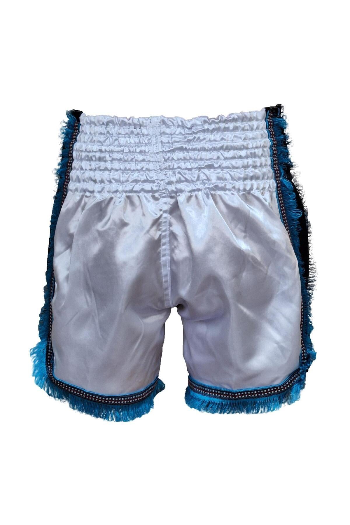 DragonDo MT3020 Apache Muaythai Shorts Weiße Quasten Muay Thai Shorts