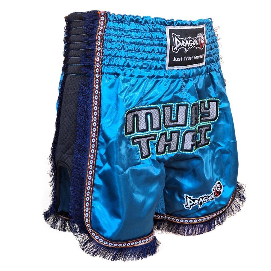 DragonDo MT3020 Apache Muaythai Shorts Türkis Quasten Muay Thai Shorts