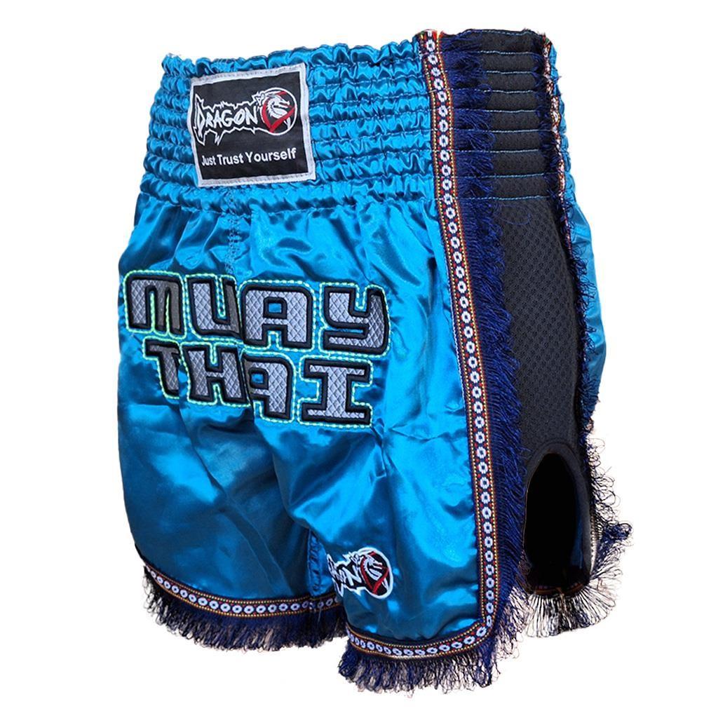 DragonDo MT3020 Apache Muaythai Shorts Türkis Quasten Muay Thai Shorts