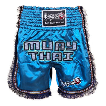 DragonDo MT3020 Apache Muaythai Shorts Türkis Quasten Muay Thai Shorts