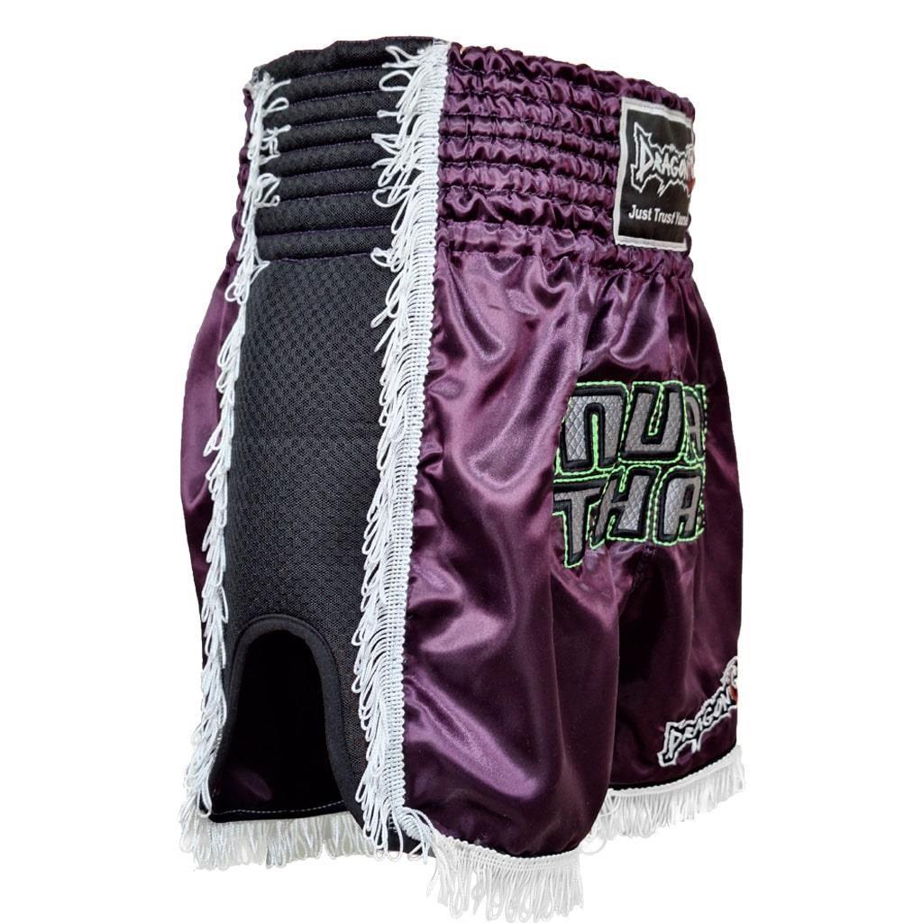 DragonDo MT3020 Apache Muaythai Shorts, Lila Muaythai Shorts mit Quasten