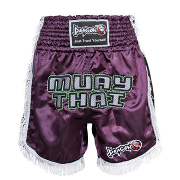 DragonDo MT3020 Apache Muaythai Shorts, Lila Muaythai Shorts mit Quasten