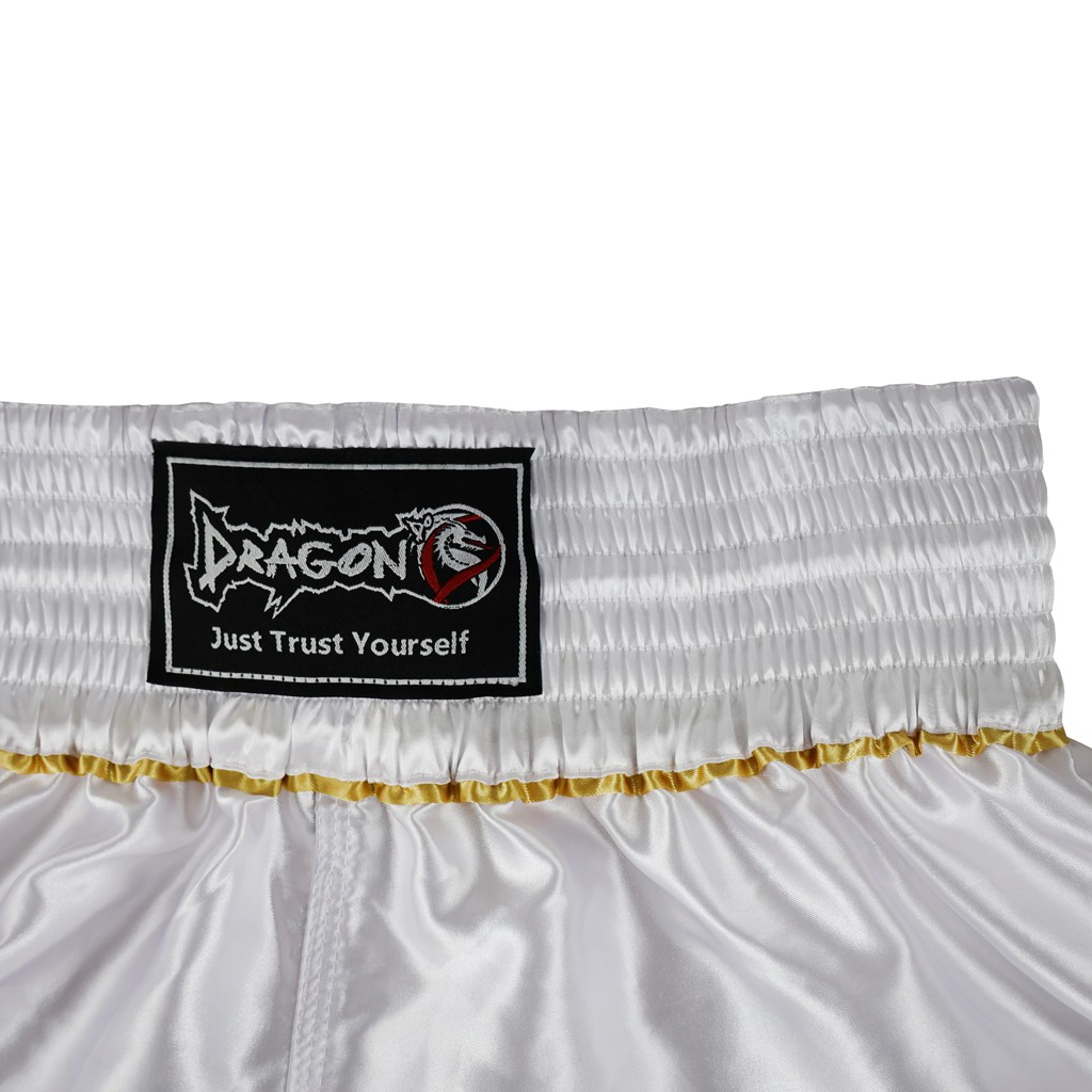 DragonDo MT3033 Muaythai Shorts, weiße Kickbox-Shorts