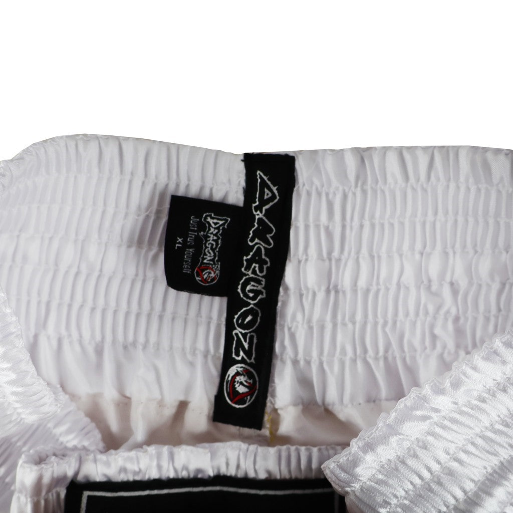 DragonDo MT3033 Muay Thai Shorts Weiß Kickbox – für Training und Wettkampf
