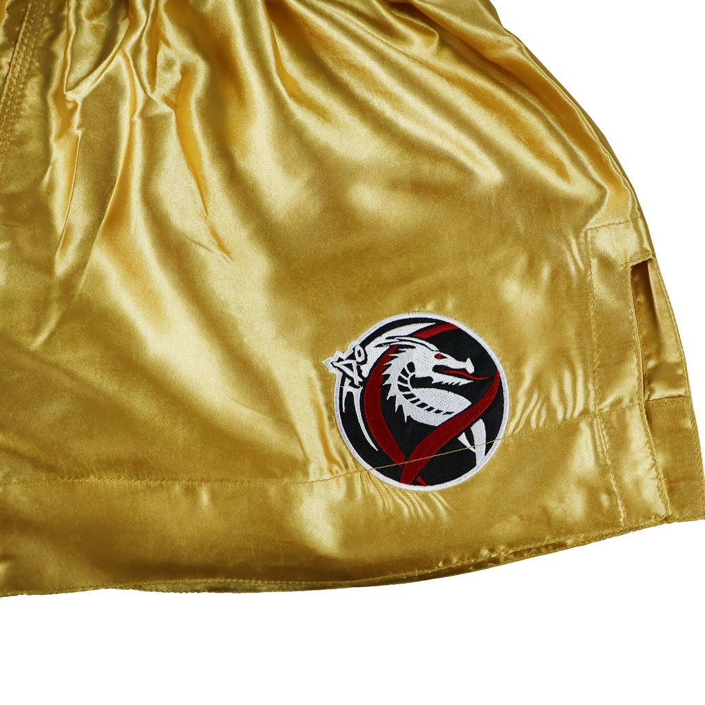 DragonDo MT3033 Muay Thai Shorts Gold Kickbox – für Training und Wettkampf