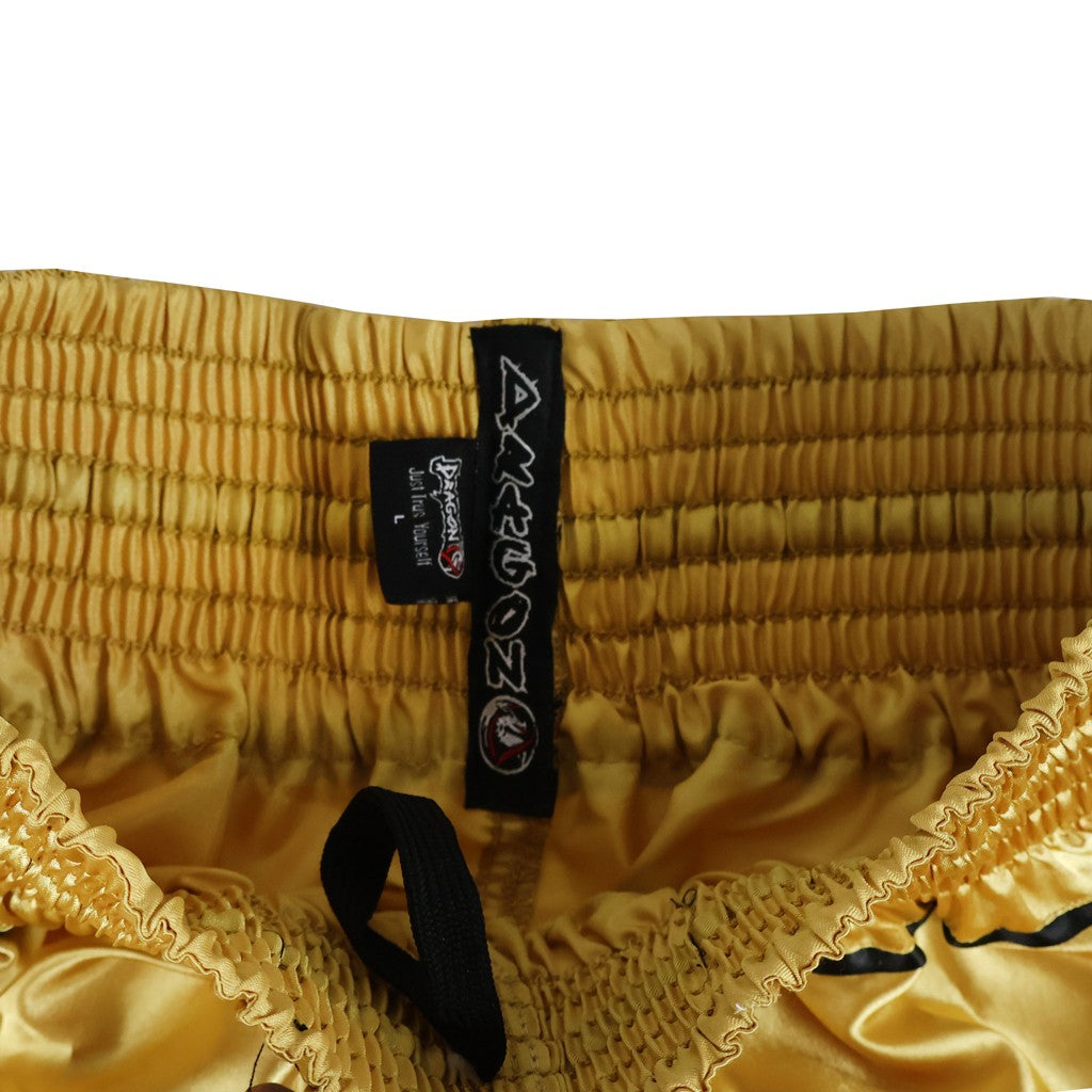 DragonDo MT3033 Muay Thai Shorts Gold Kickbox – für Training und Wettkampf