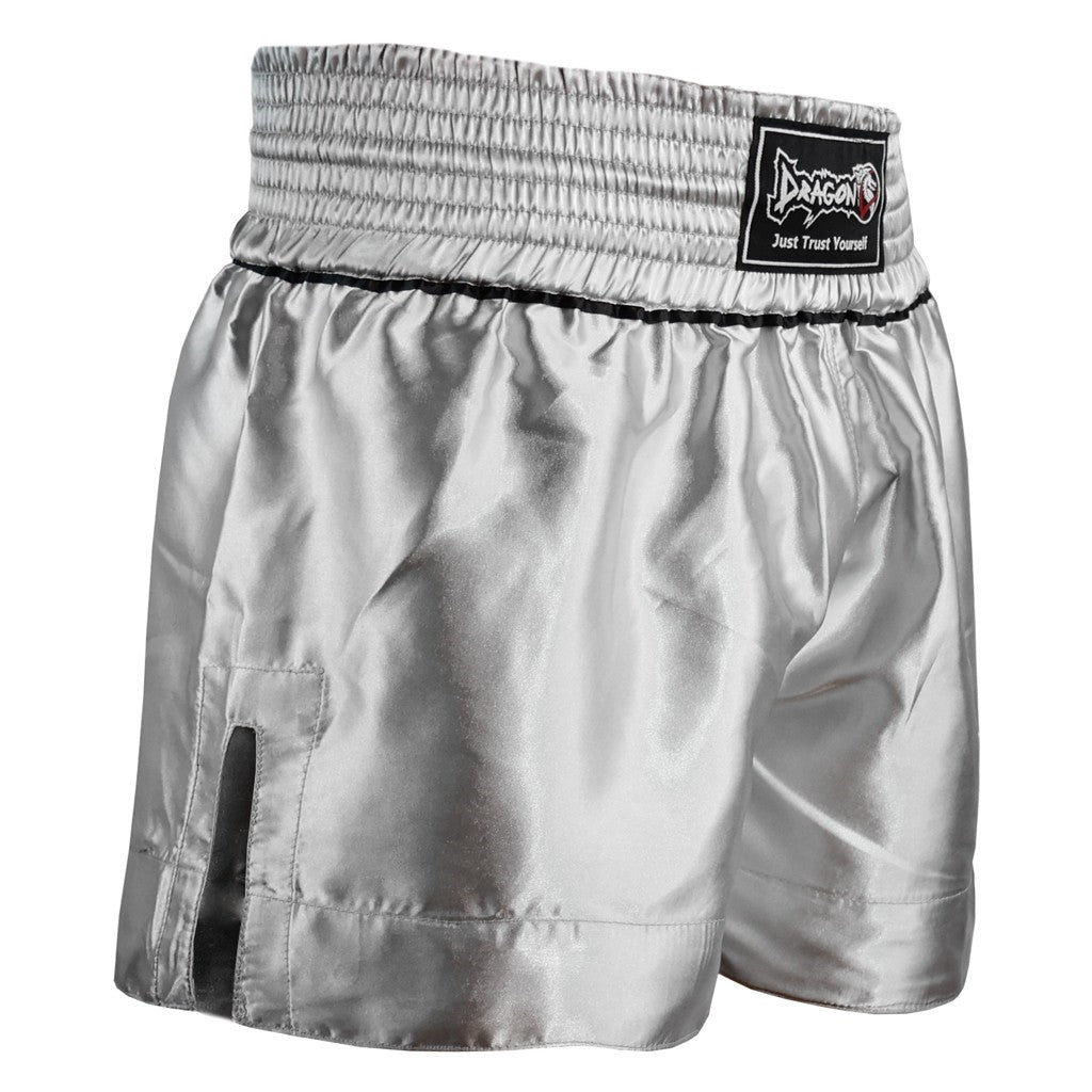 DragonDo MT3033 Muay Thai Shorts Grau Kickbox – für Training und Wettkampf