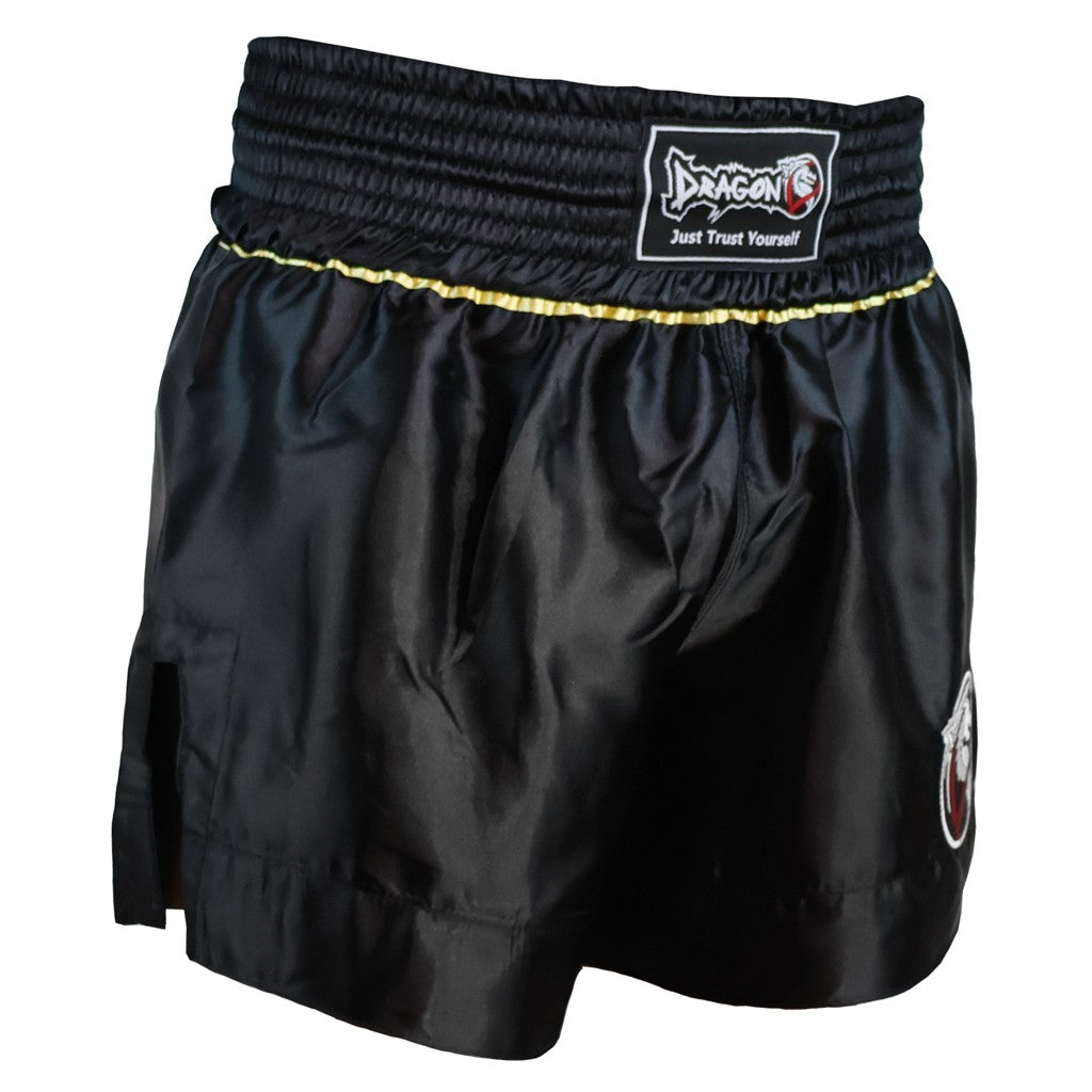 DragonDo MT3033 Muaythai Shorts Schwarze Kickbox-Shorts