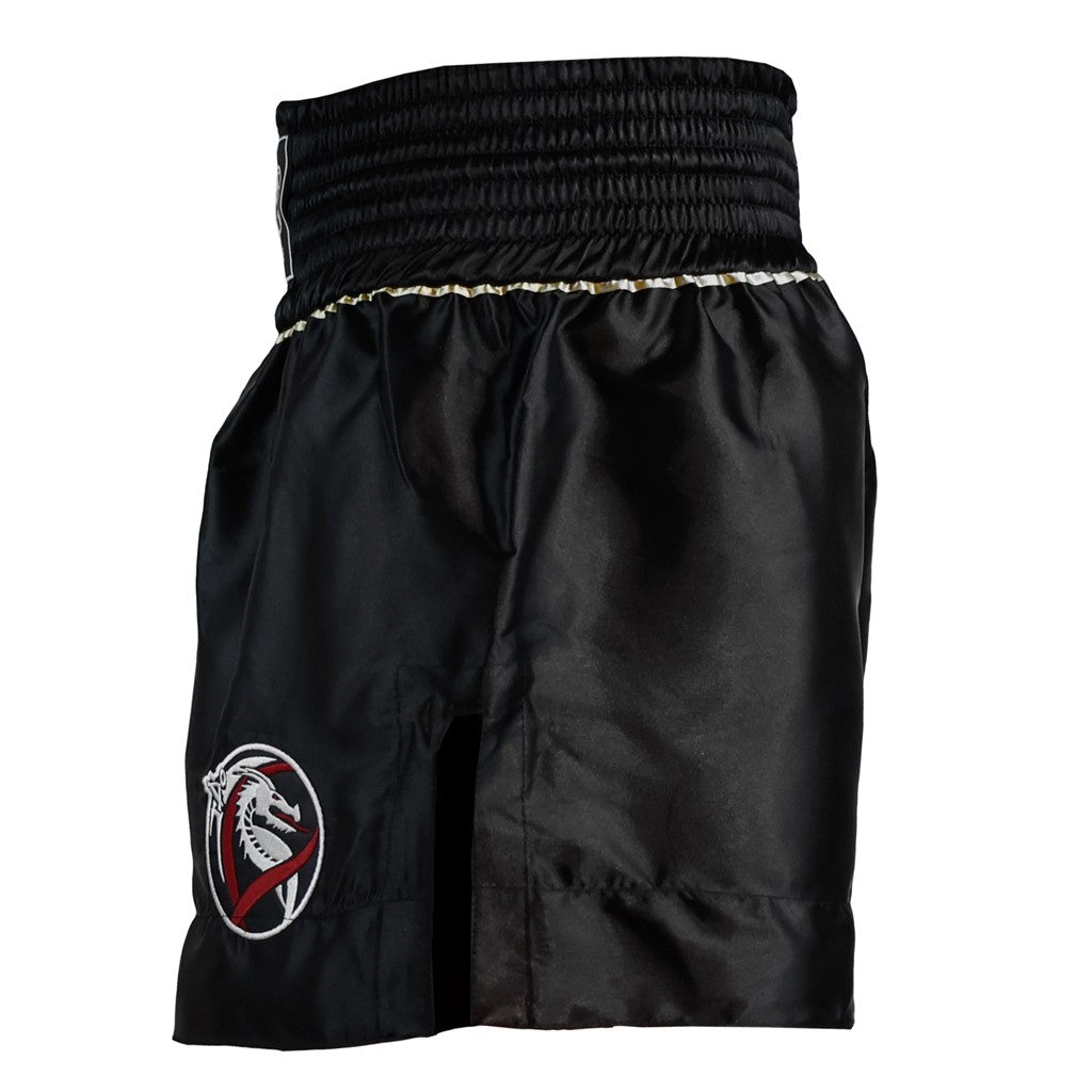 DragonDo MT3033 Muaythai Shorts Schwarze Kickbox-Shorts